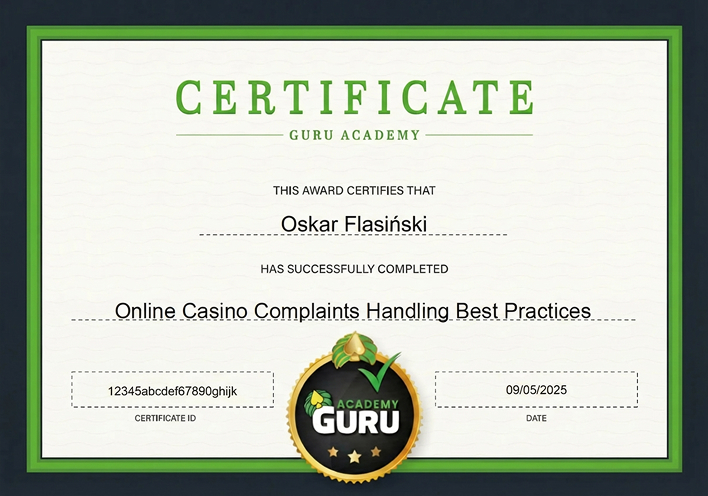 oskar flasinski certificate