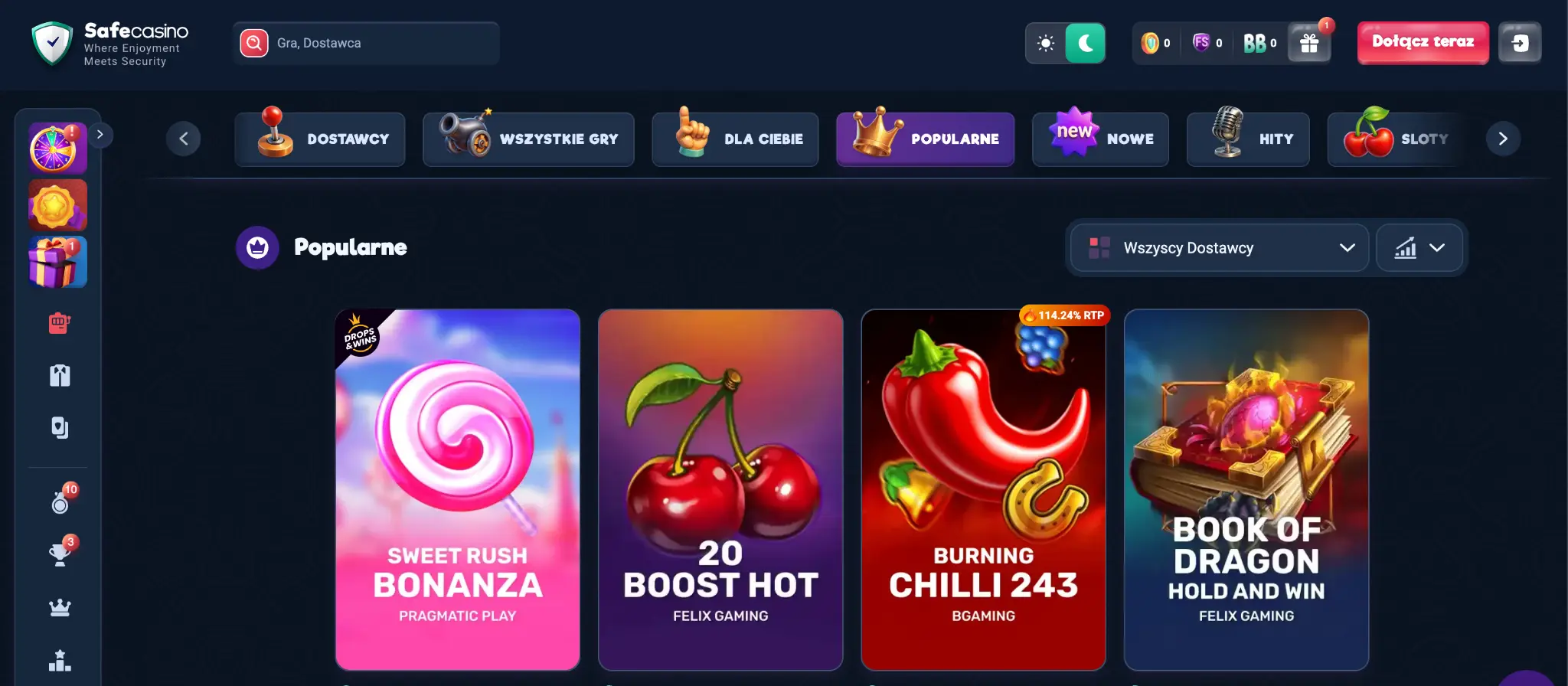Gry hazardowe w SafeCasino
