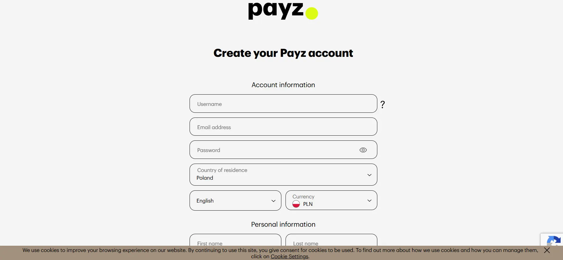 Rejestracja w EcoPayz 1