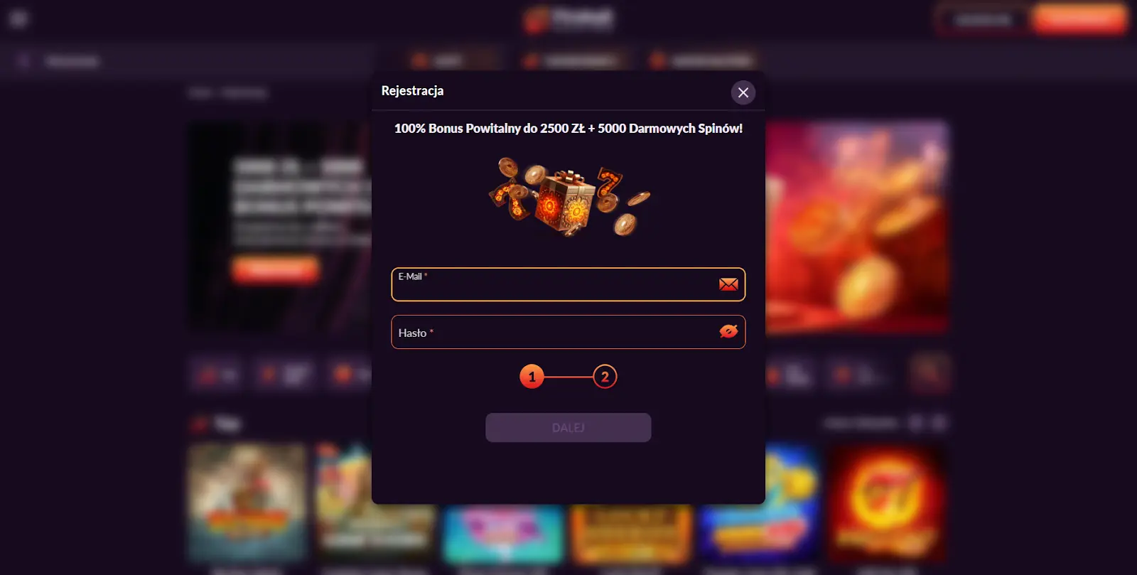 Rejestracja w Fireball Casino