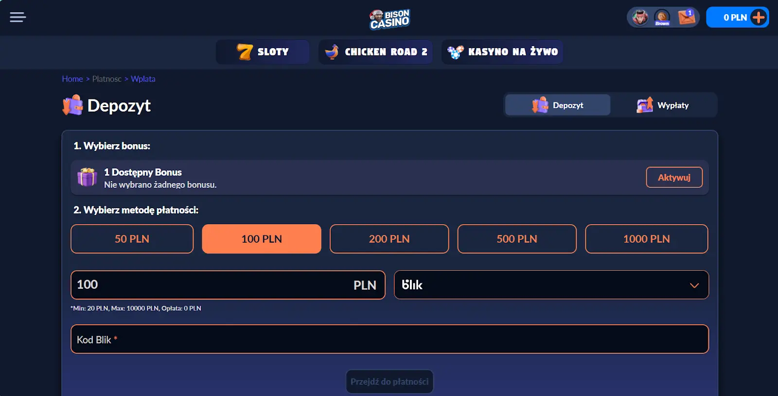 bison casino rejestracja2