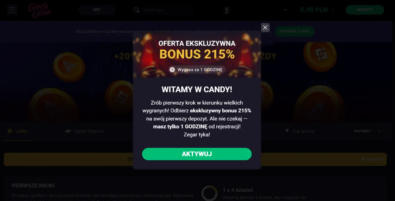 Candy Casino logowanie