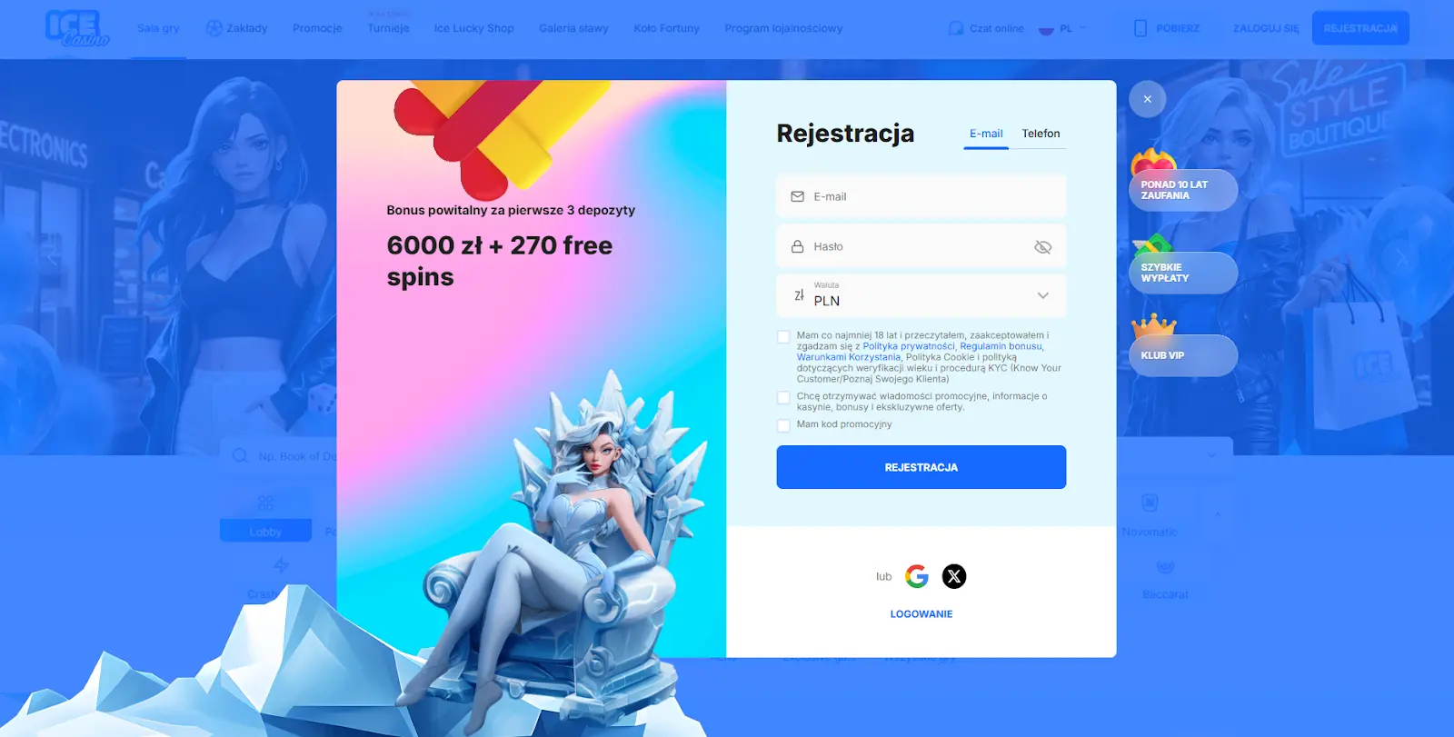 ice casino rejestracja