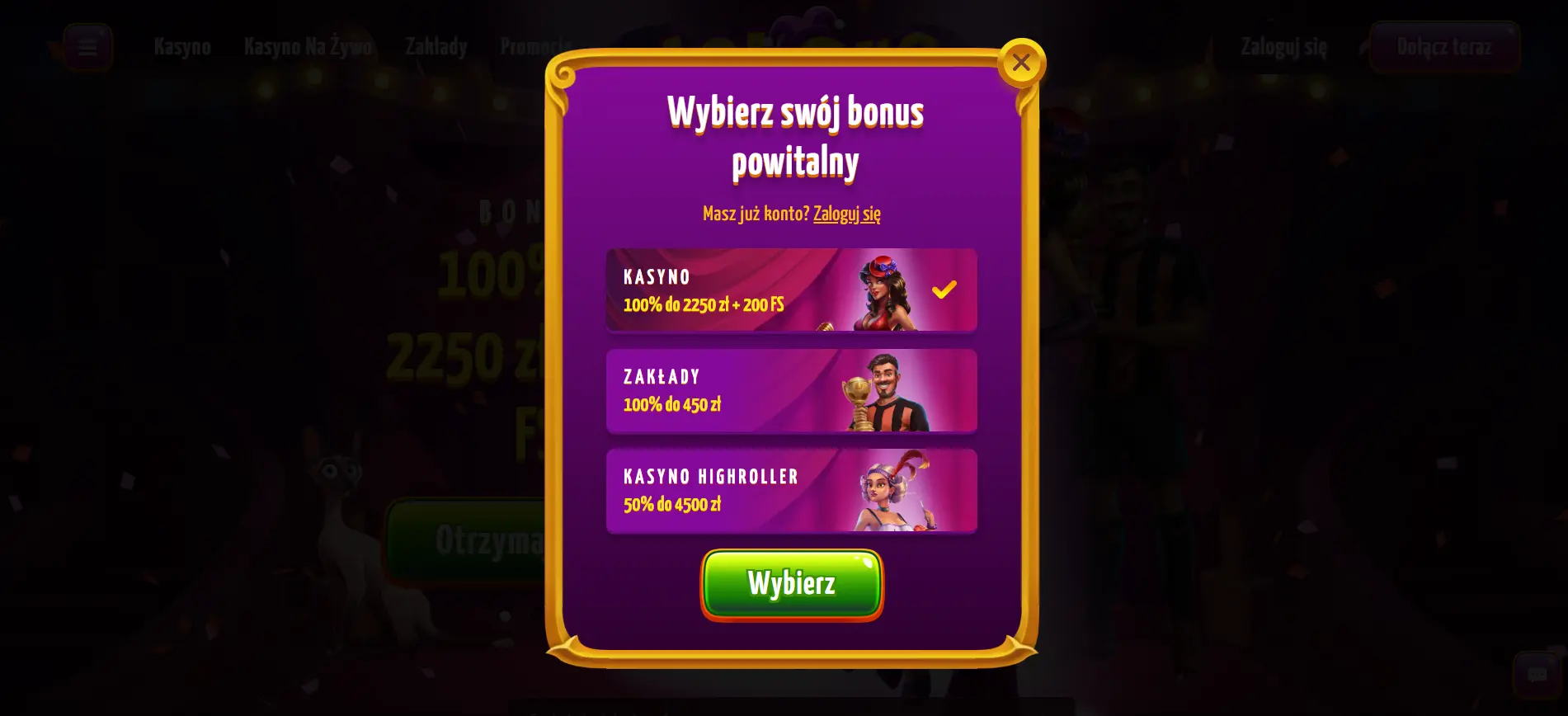joker8 Rejestracja