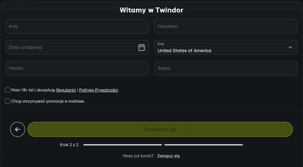 twindor casino rejestracja