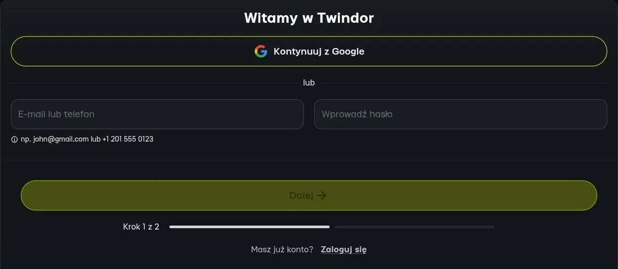 twindor casino rejestracja
